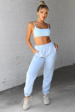 Load image into Gallery viewer, Baby Blue Crop Top With Sweatpants
