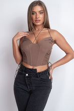 Load image into Gallery viewer, Knit Double Strap Mesh Corset Top

